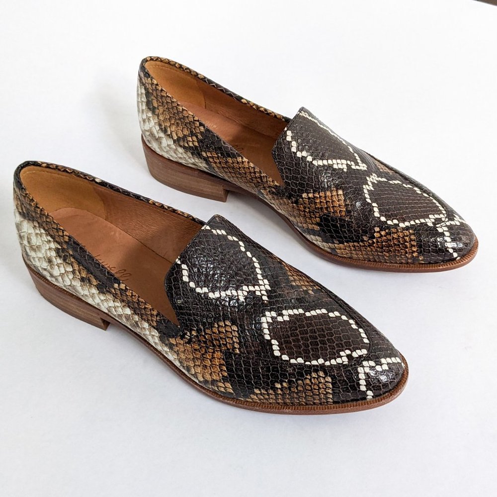 Madewell Frances Loafer Flats Snake Brown Size 7.5